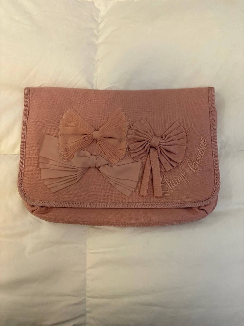 Juicy Couture Pink Fabric Bow Handbag